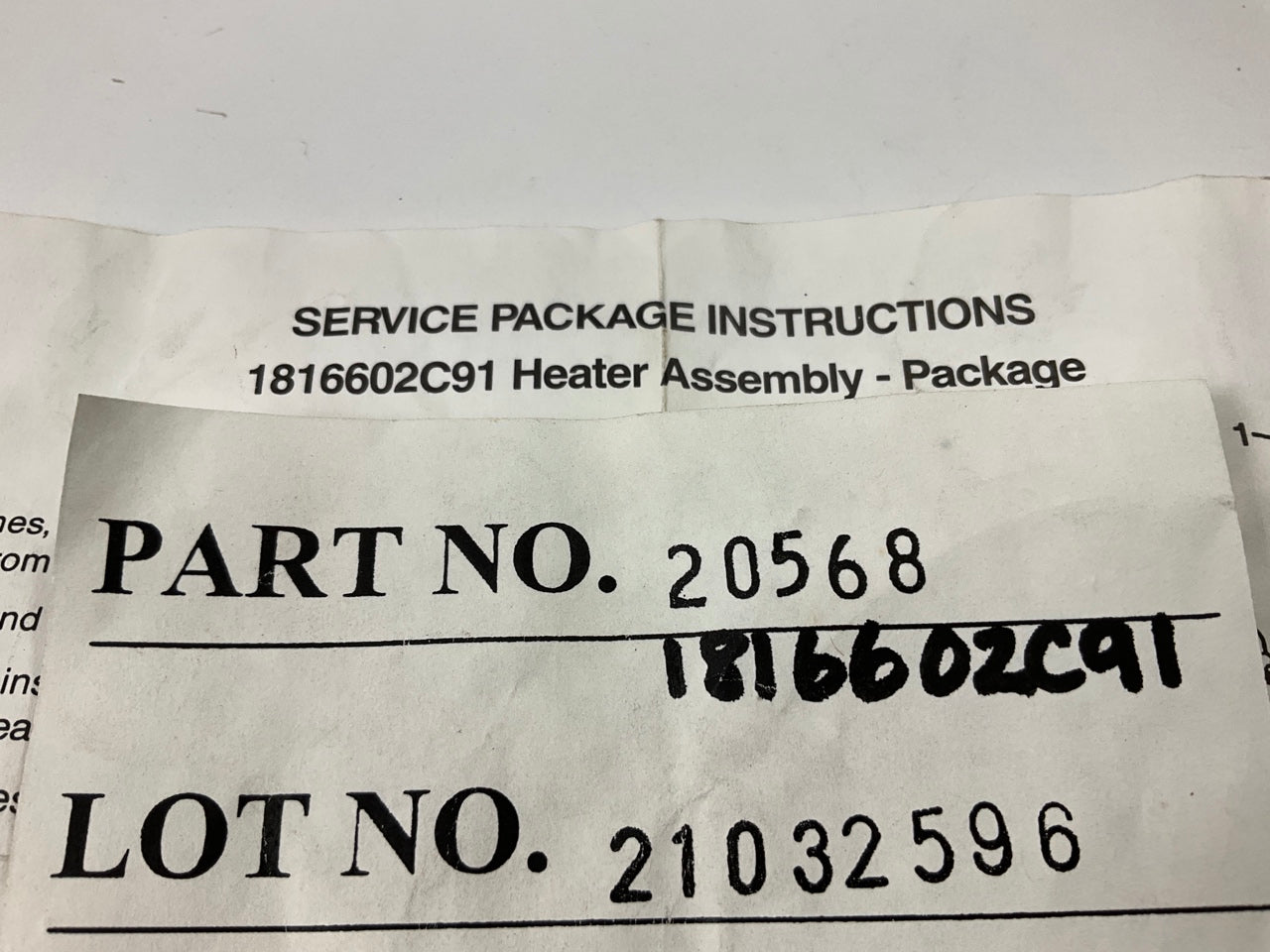 NEW UNBOXED 1816602C91 Fuel Filter Heater Element - International Navistar Truck