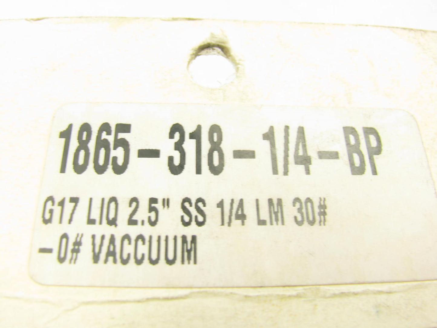 NEW - 1865-318-14-BP Liquid Filled Pressure Gauge - 2-1/2'' 1/4'' NPT 0-30 PSI