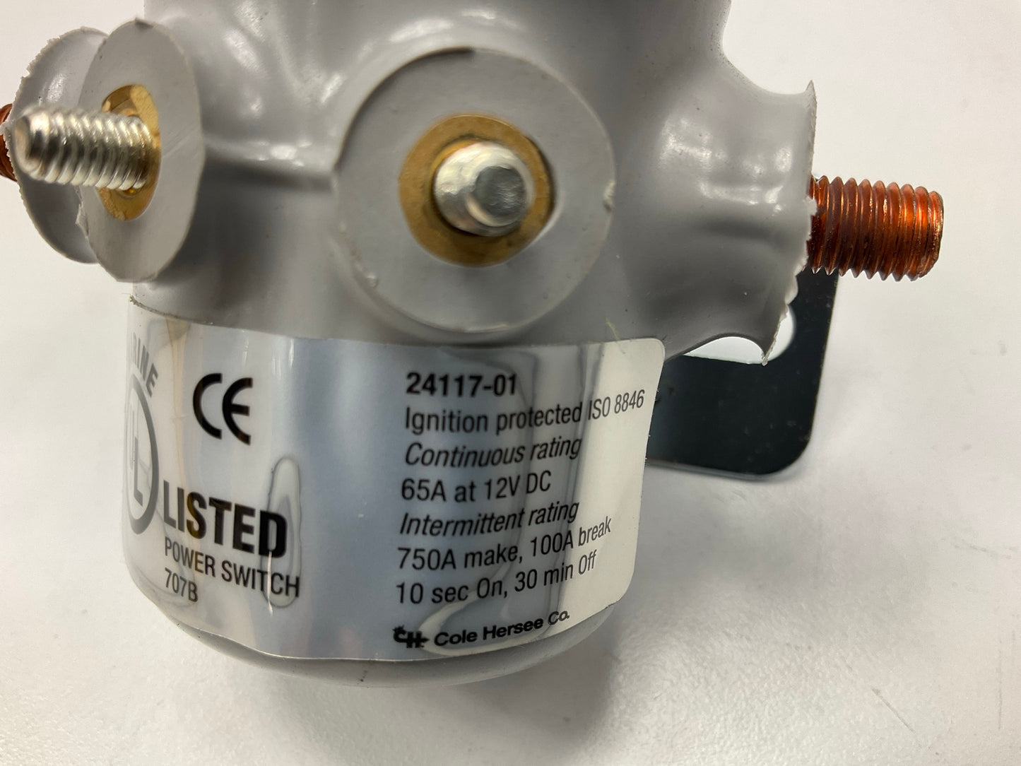 NEW UNBOXED Cole Hersee 24117-01 Continuous Duty Solenoid - 12V - PVC Coated
