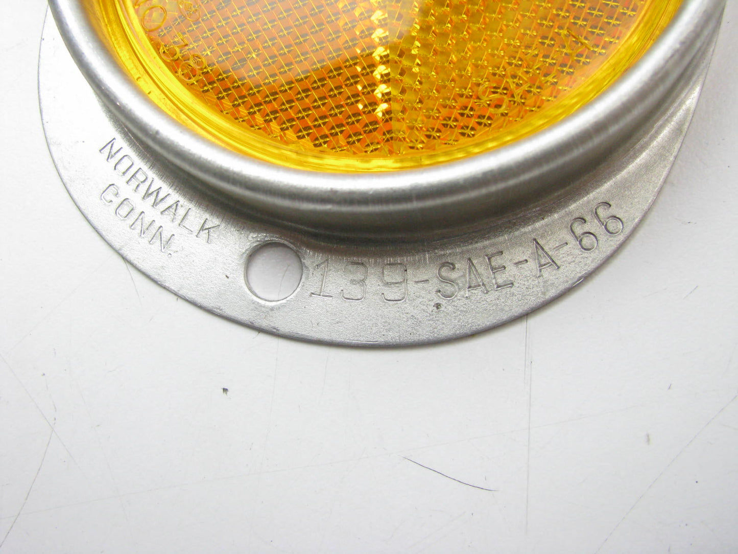 (x10) Reflex Reflector Yellow ( Amber) Steel Two-Hole Mounting Reflector