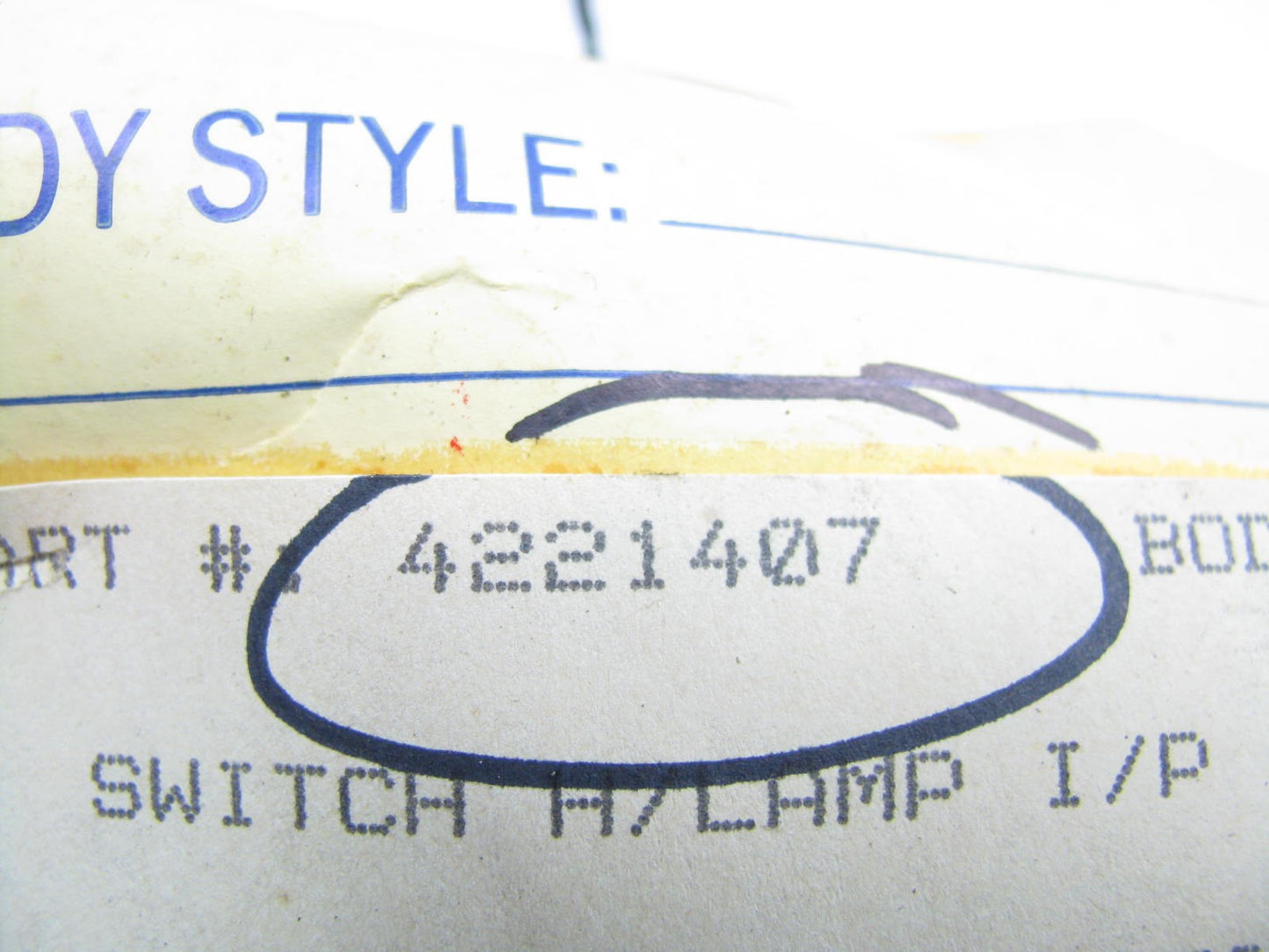 NEW - OUT OF BOX - OEM 4221407 Headlight Head Lamp Switch For Mopar