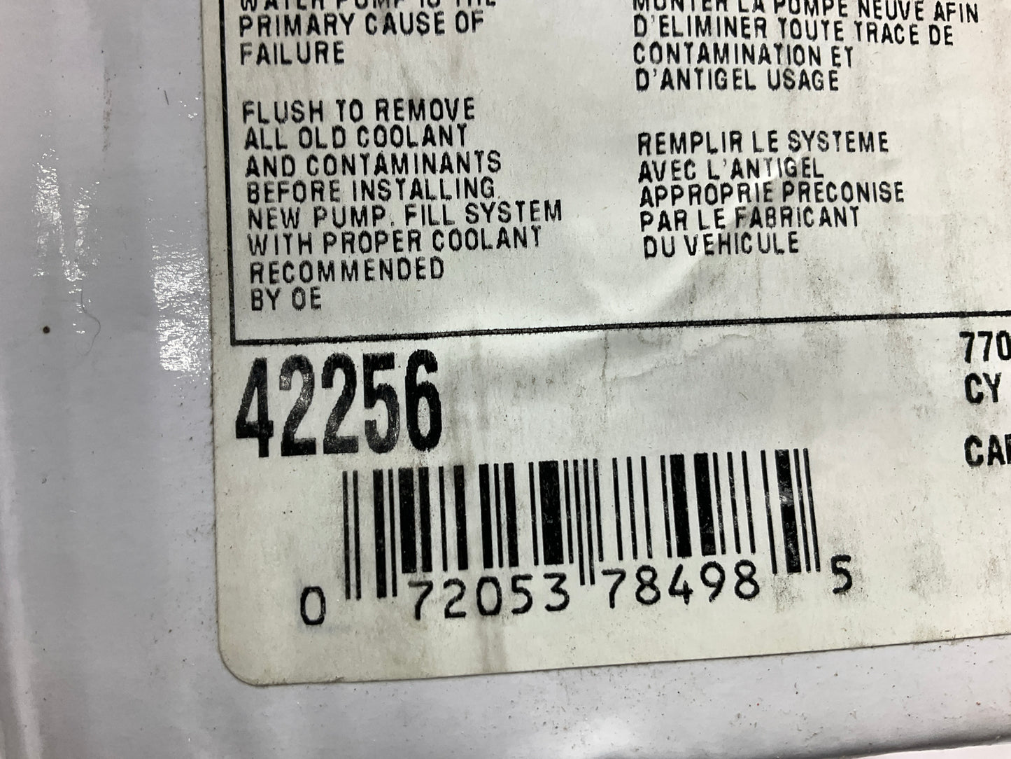 NEW - OUT OF BOX 42256 Engine Water Pump For 1993-1995 Toyota 3.0L-V6