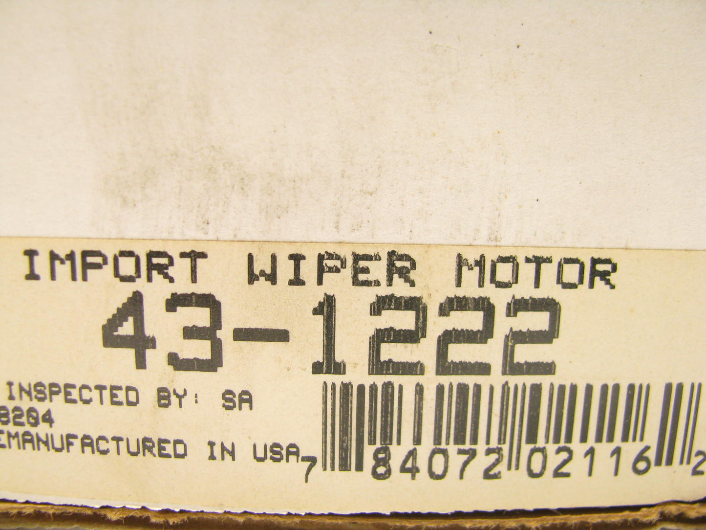REMAN - OUT OF BOX - 43-1222 Windshield Wiper Motor For 1979-82 Datsun 210