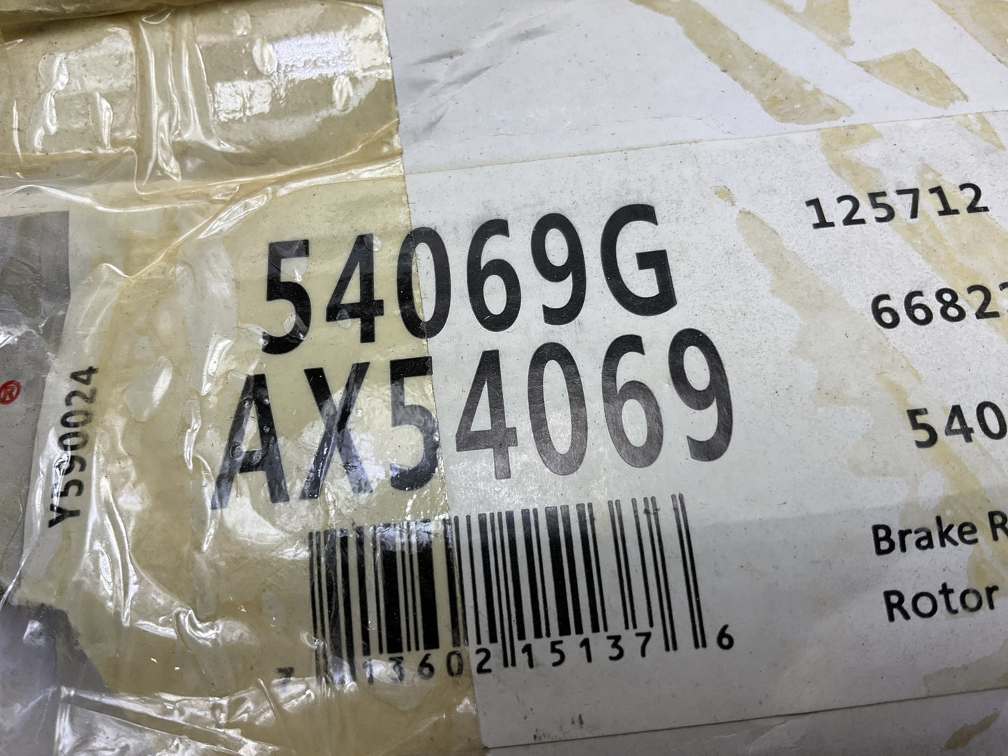 NEW - UNBOXED 54069G Front Disc Brake Rotor & Hub Assembly