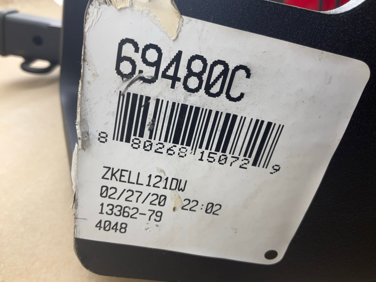 Missing All Hardware, 69480C Trailer Hitch For 1996-2007 Chrysler Town & Country