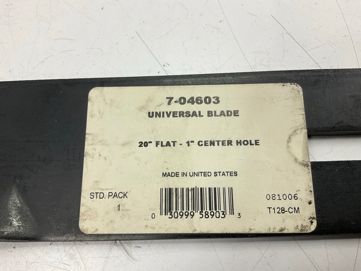 NEW 7-04603 20'' Universal Lawn Mower Blade, 1'' Center Hole, No Hardware
