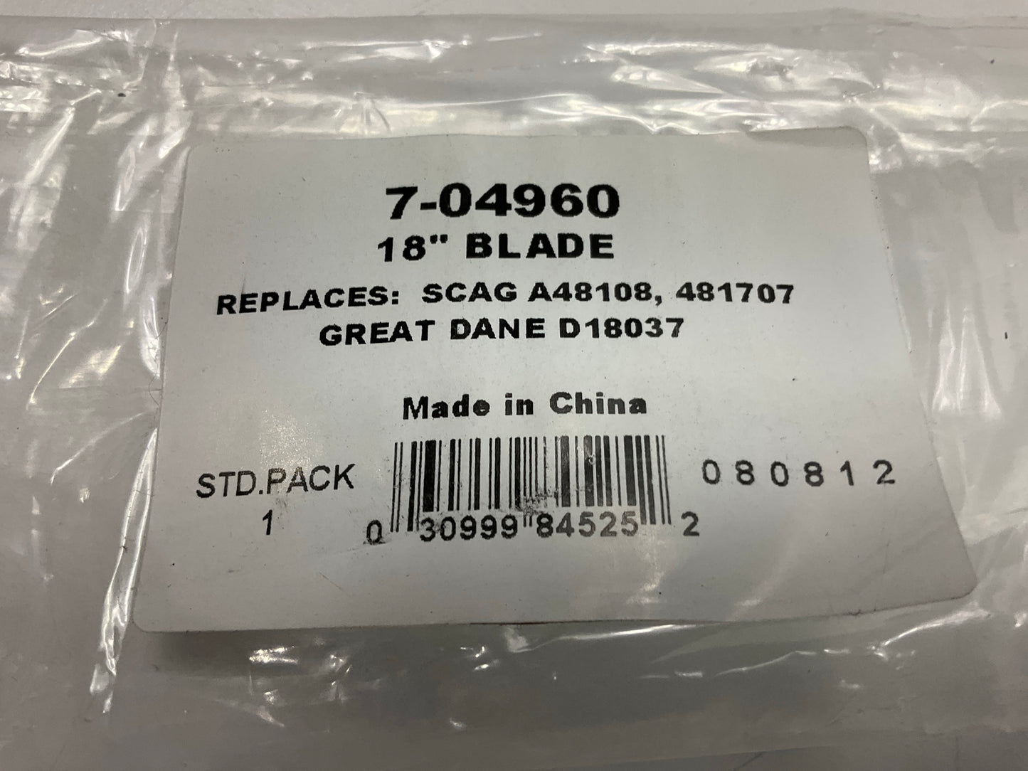 7-04960 Lawn Mower 18'' Blade - Replaces A48408, 481707, D18037