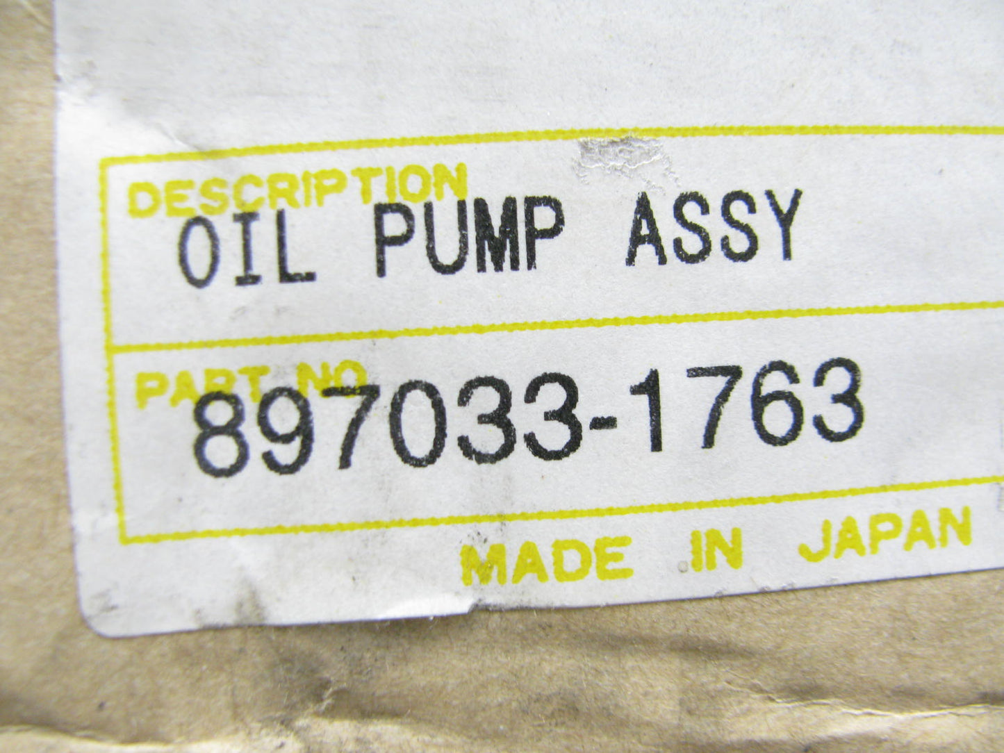 NOS OEM Isuzu Engine Oil Pump 897033-1763