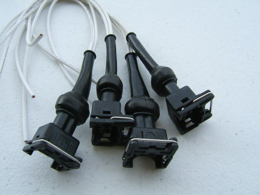 (4) EV1 Bosch Style Quick Disonnect Connector W/ Boots Fuel Injector Pigtail