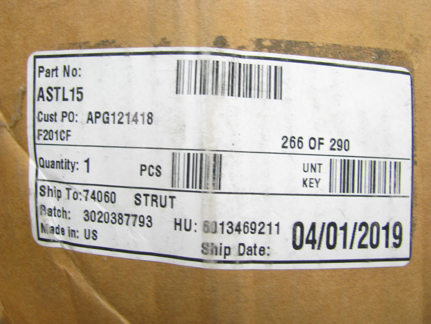 2009-2013 Ford F-150 HD HEAVY DUTY PAYLOAD Front Strut & Coil Spring ASTL15