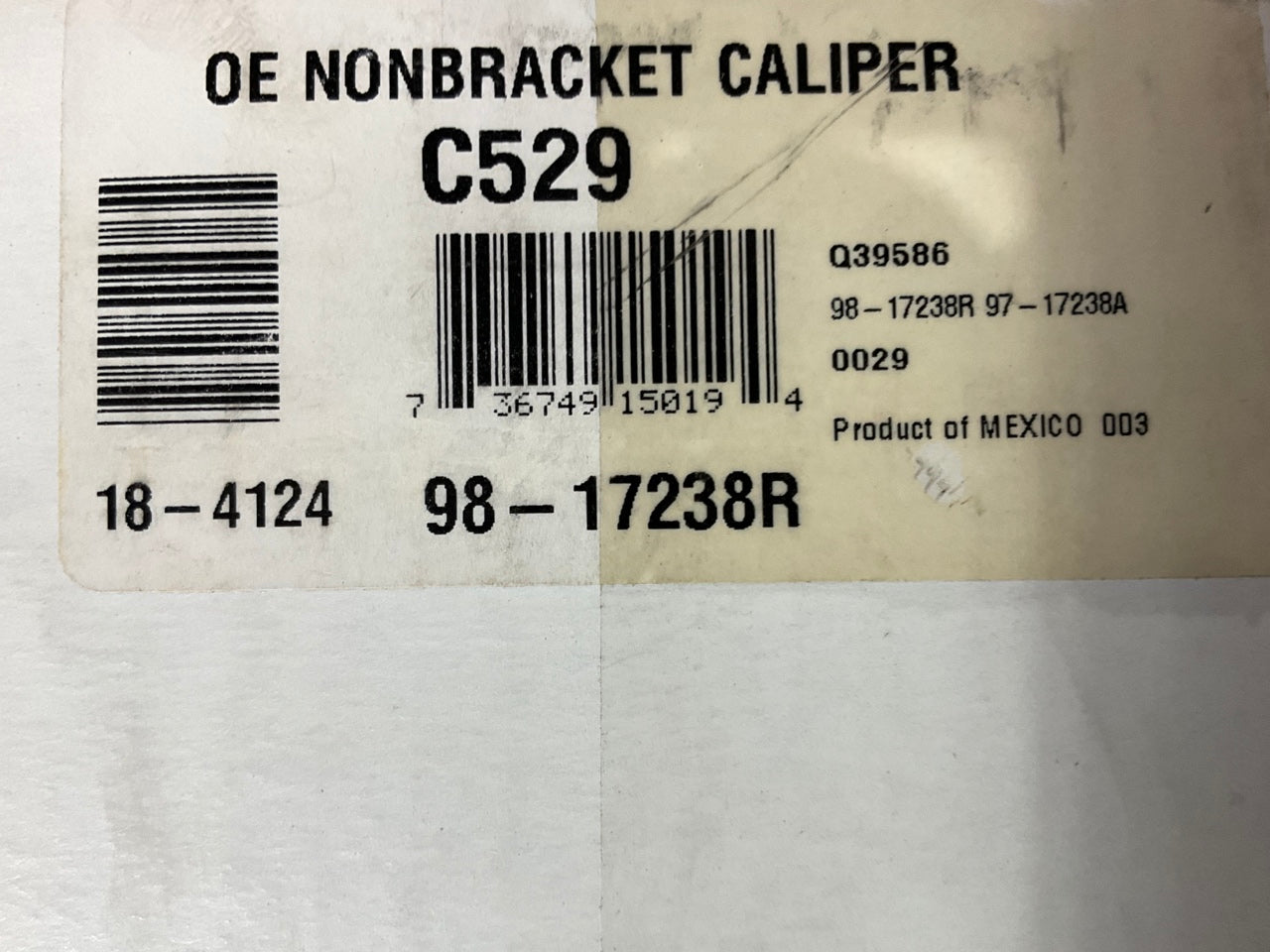 REMAN. C529 Front Right Brake Caliper