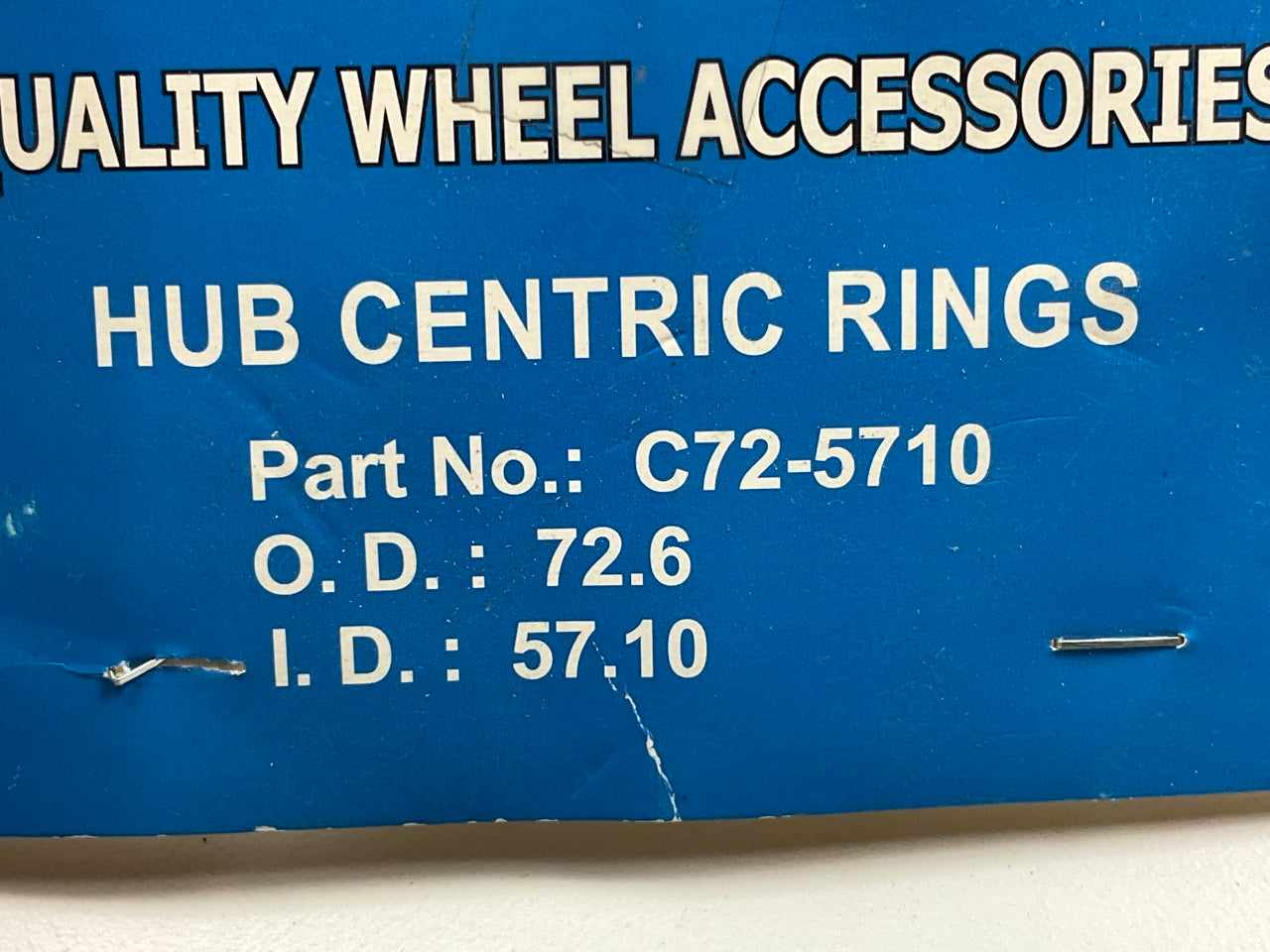 SET OF 4 - C72-5710 Hub Centric Rings 72.62mm OD To 57.10mm ID