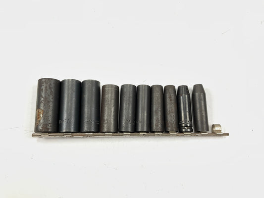 USED - Proto 1/2'' Drive 6-Point Deep Impact Socket Set, SAE 3/8'' Through 1'' USA