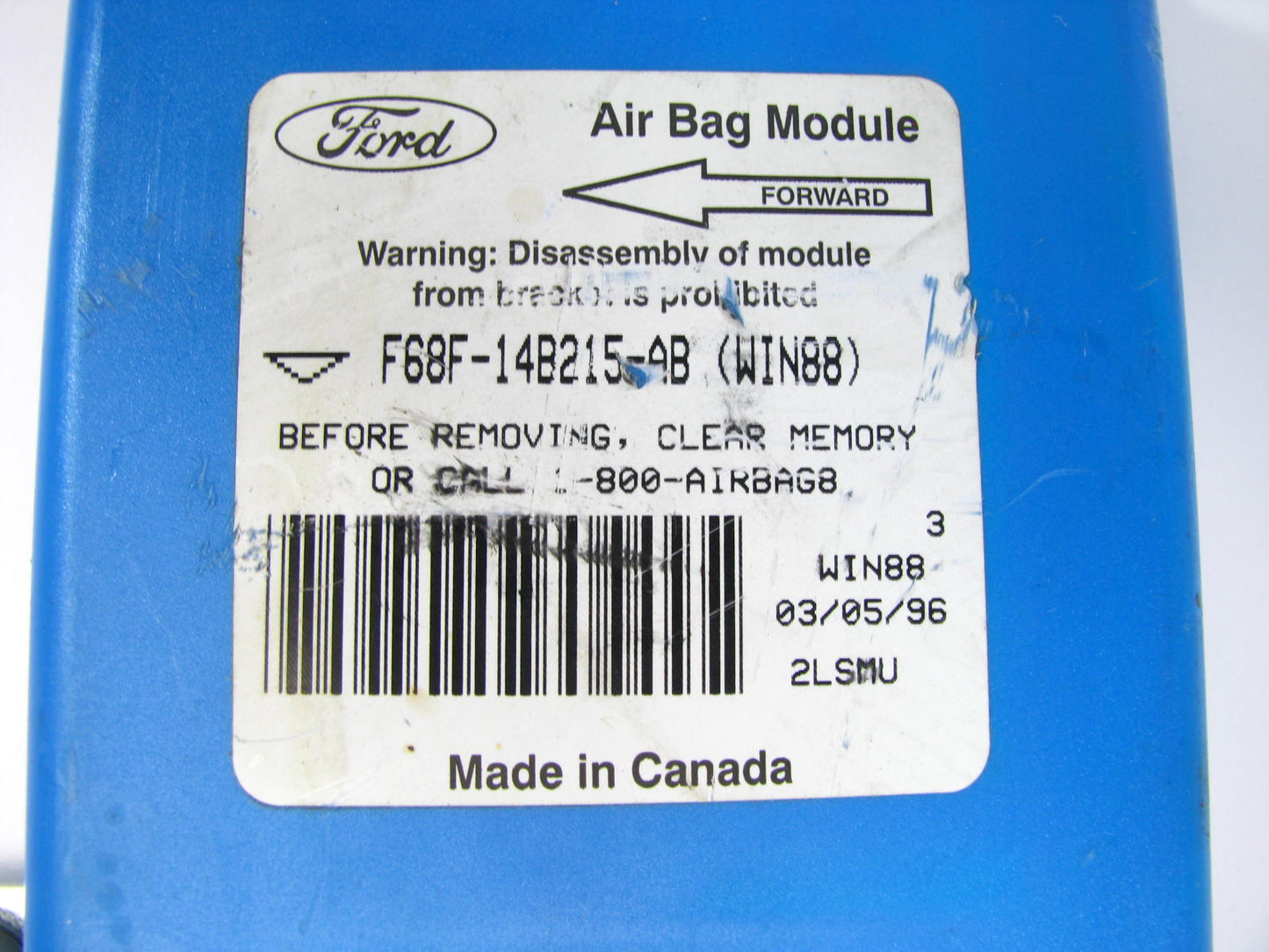 CHIPPED CONNECTOR - F68F-14B215-AB-D SRS Control Module 96-98 Ford Windstar