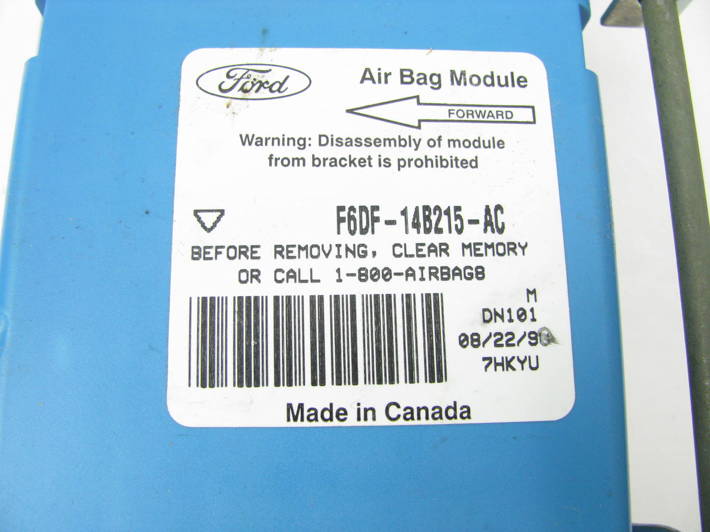 CHIPPED CONNECTOR - F6DF-14B215-AC SRS System Control Module 1996 Ford Taurus