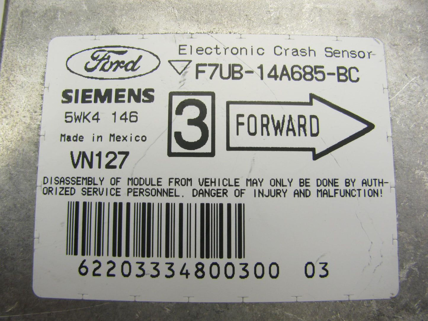 NEW - OUT OF BOX Ford F7UB-14A685-BC SRS Control Module 97-03 ECONOLINE