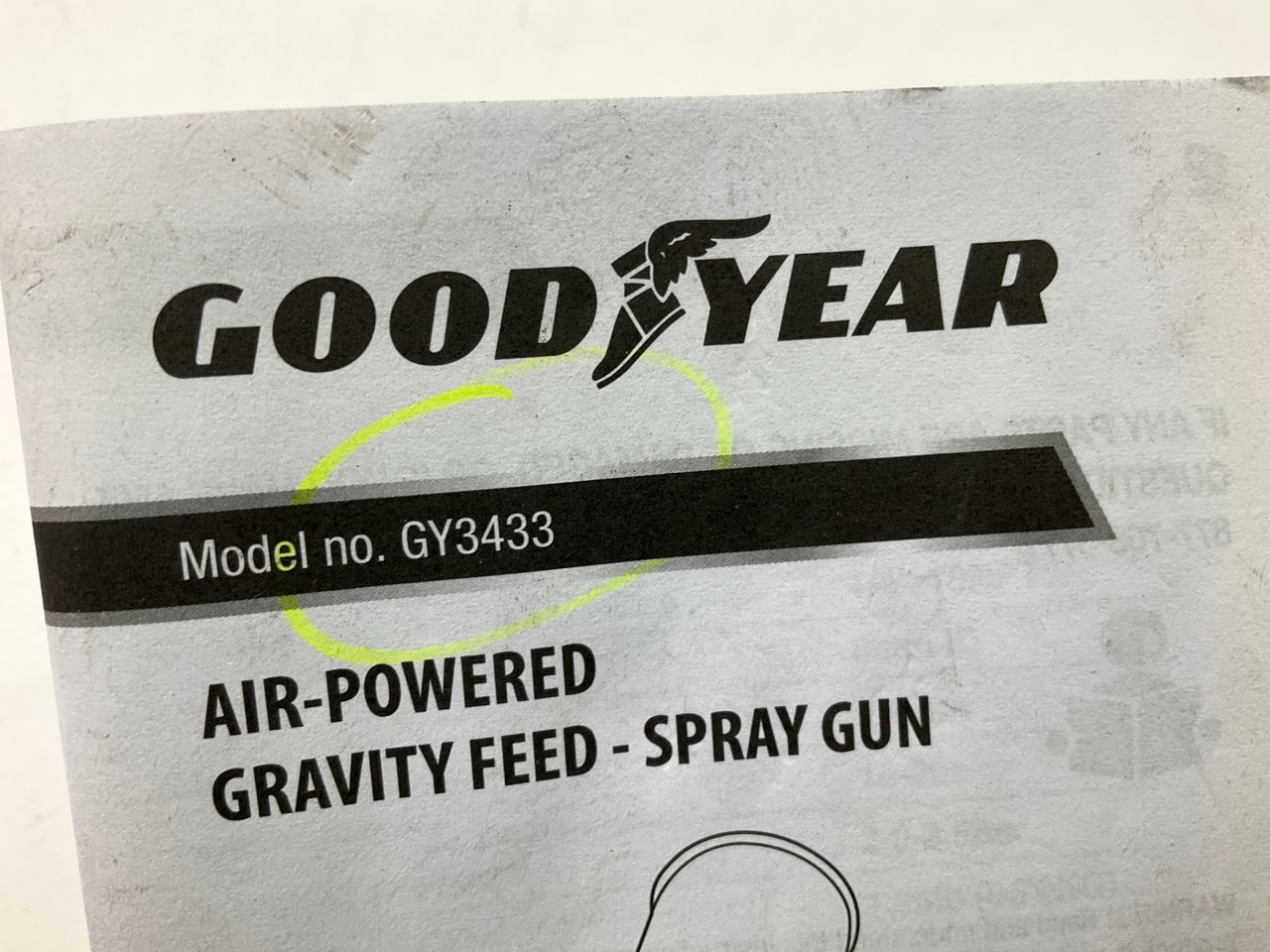 SPRAY GUN ONLY - Goodyear GY3433 Gravity Feed HVLP Air Spray Gun Kit, 29-50 PSI