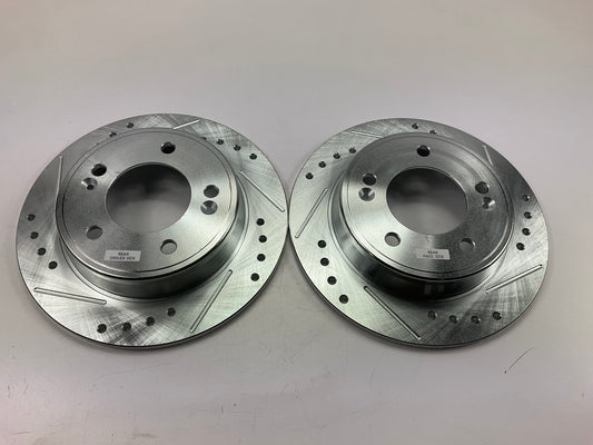 NEW UNBOXED Powerstop JBR1563XL & JBR1563XR Rear Brake Rotors, Slotted & Drilled