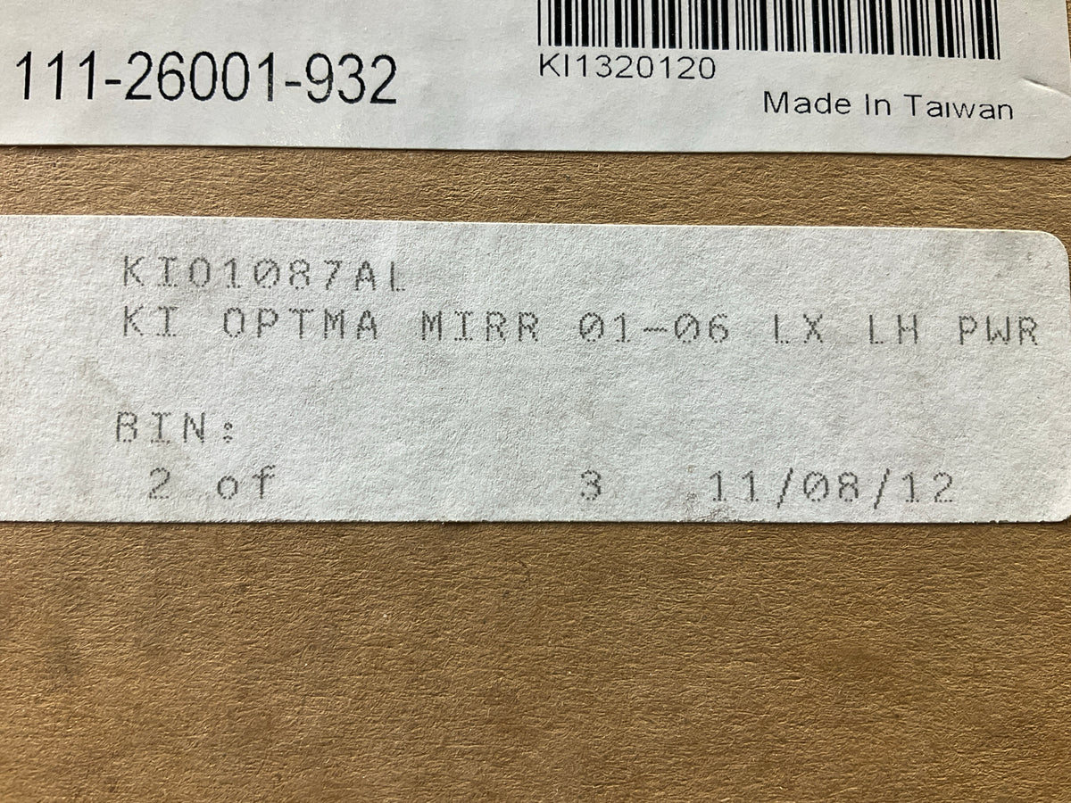 New Aftermarket KI01087AL Left Power Mirror, NonOEeated For 2001-2006 Kia Optima
