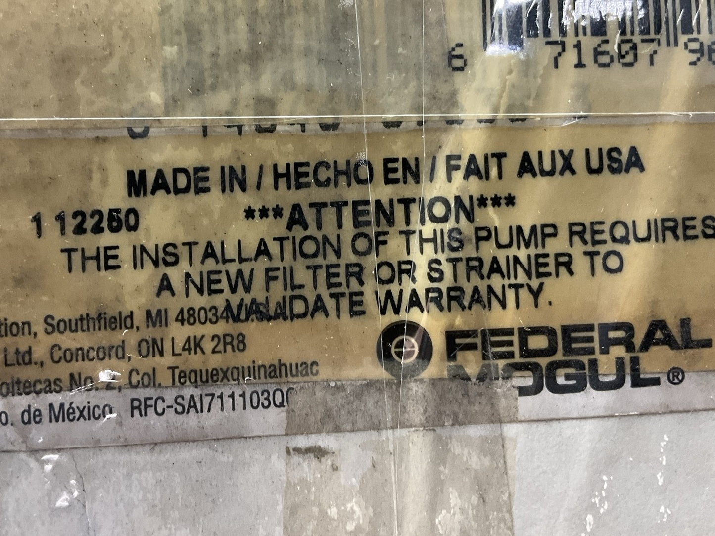 NEW UNBOXED Carter P76156S Fuel Pump - 2000-2001 Ford Explorer POSTAL VEHICLE
