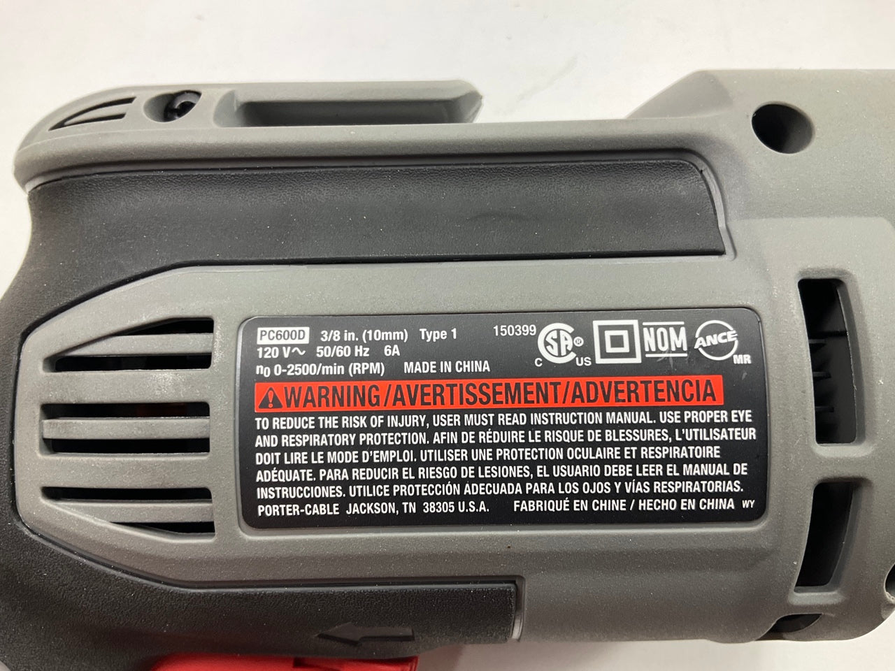 NEW UNBOXED - Porter-Cable PC600D 6.5A 3/8'' Variable Speed Drill Corded Electric