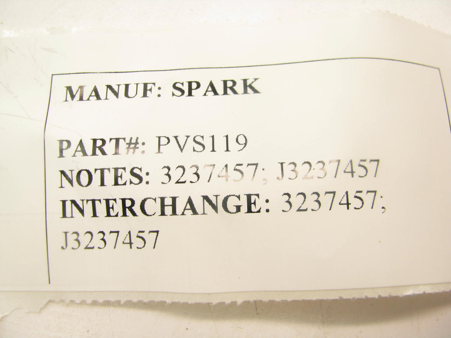 NEW - Out Of Box PVS119 Ported Vacuum Switch - 3 Port Black 3237457 J3237457
