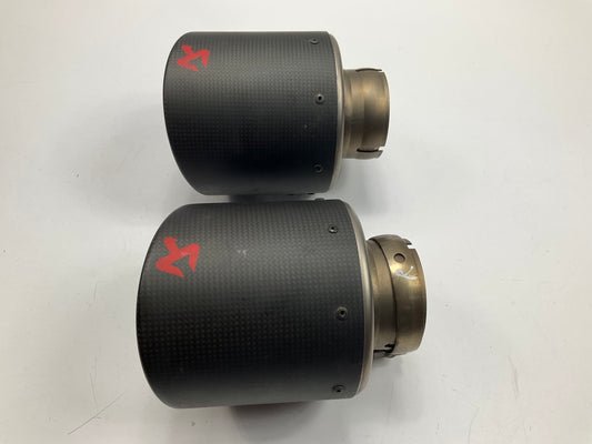 USED / DAMAGED - SEE PHOTOS (2) AKRAPOVIC TP-NIR35C Exhaust Tips, AS SHOWN