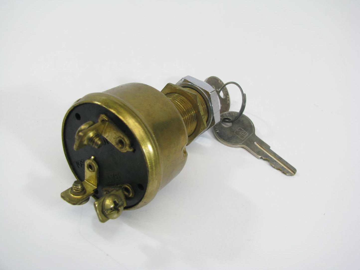 NEW - OUT OF BOX UL2M Universal Brass 3-terminal Ignition Switch W/ 2 Keys