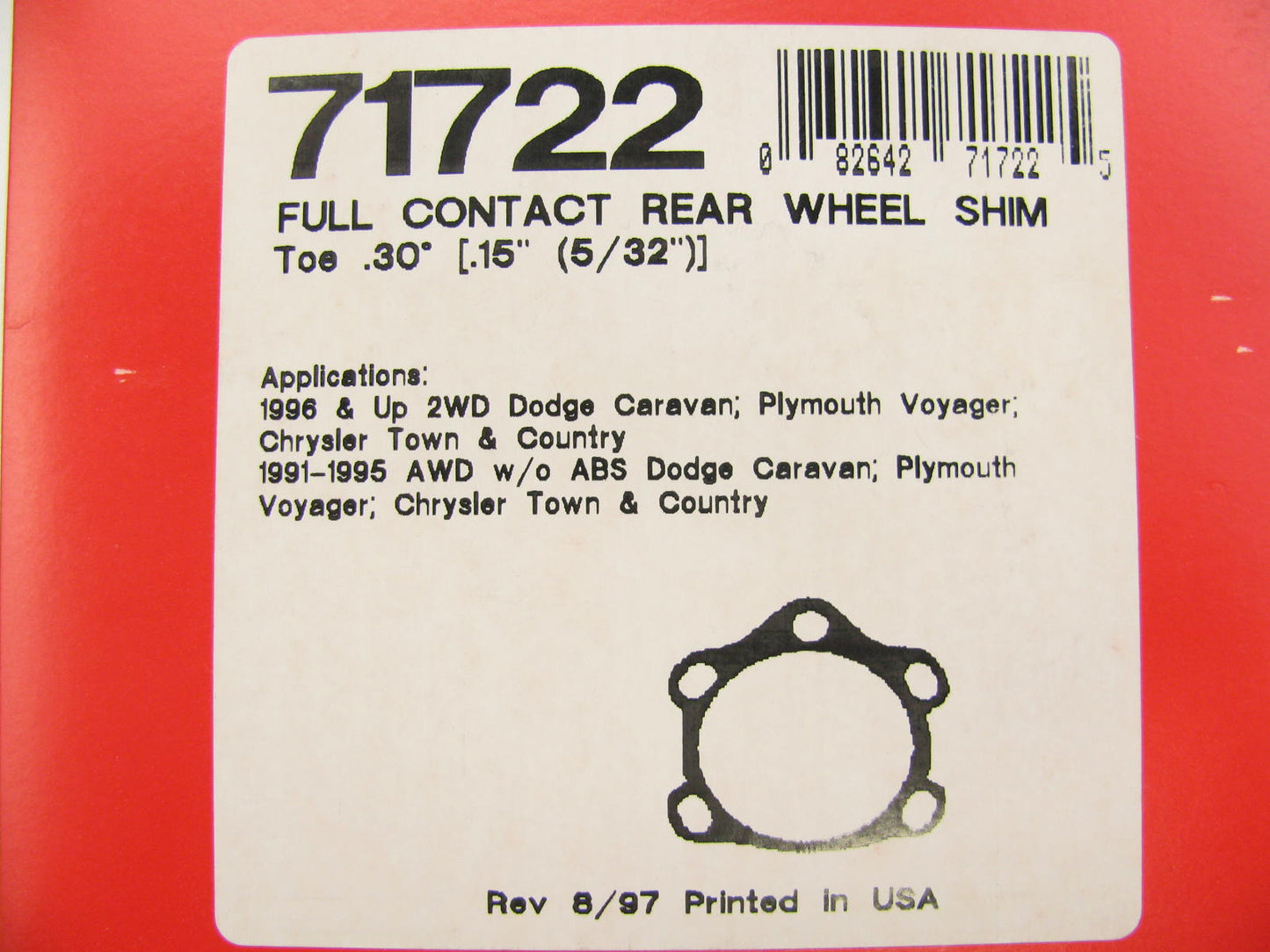 Specialty Products 71722 Rear Camber Adjustment Shim