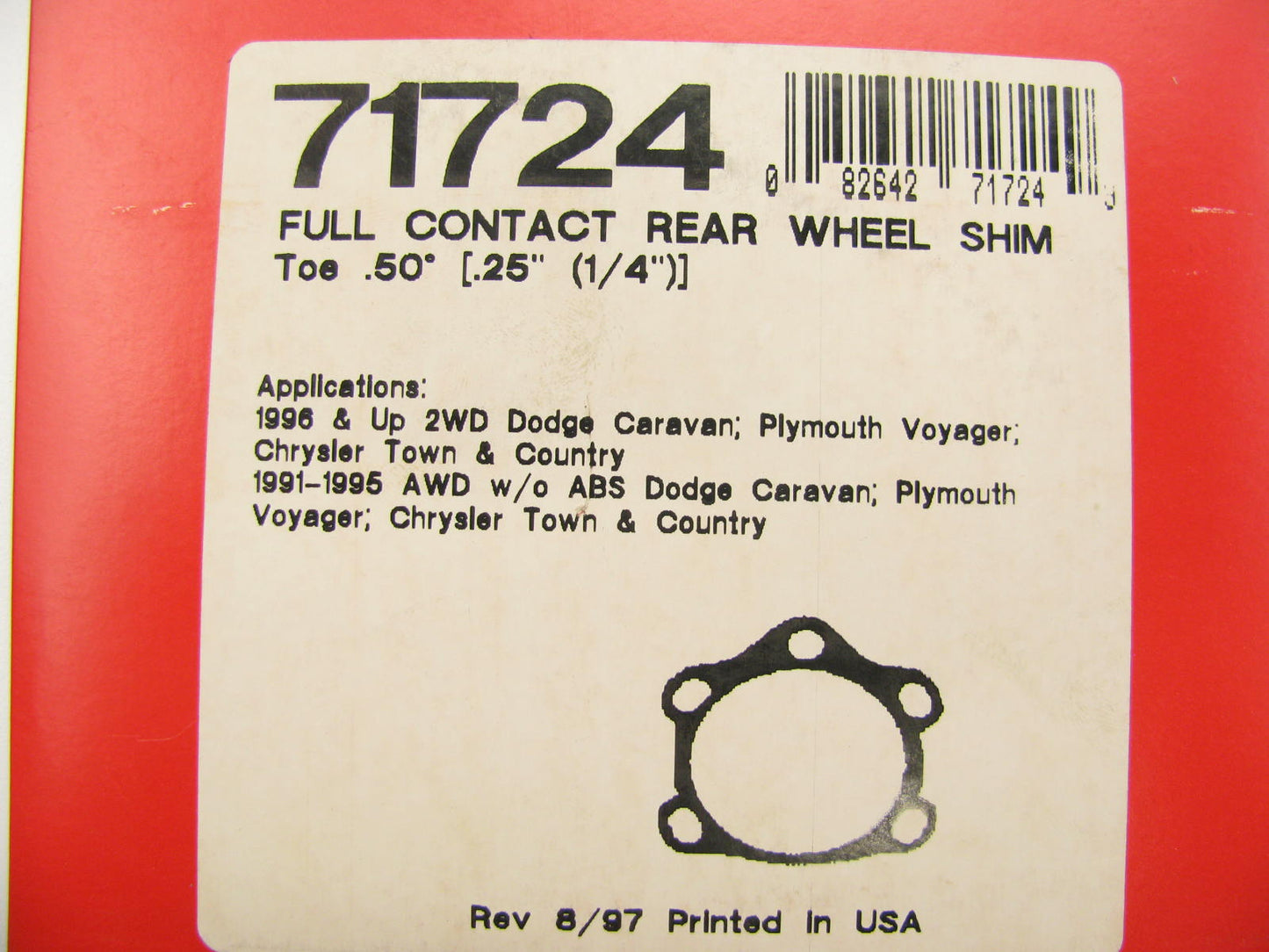 Specialty Products 71724 Camber Alignment Shim