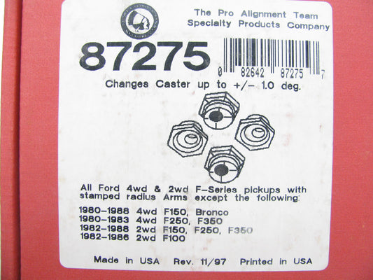 Specialty 87275 Front Alignment Caster/Camber Bushing Kit - 1 Degree 2WD