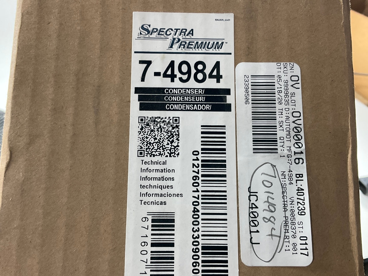 Spectra 7-4984 A/C Condenser For 2002-2008 Dodge Ram 1500 2500 3500 5.7L 4.7L-V8