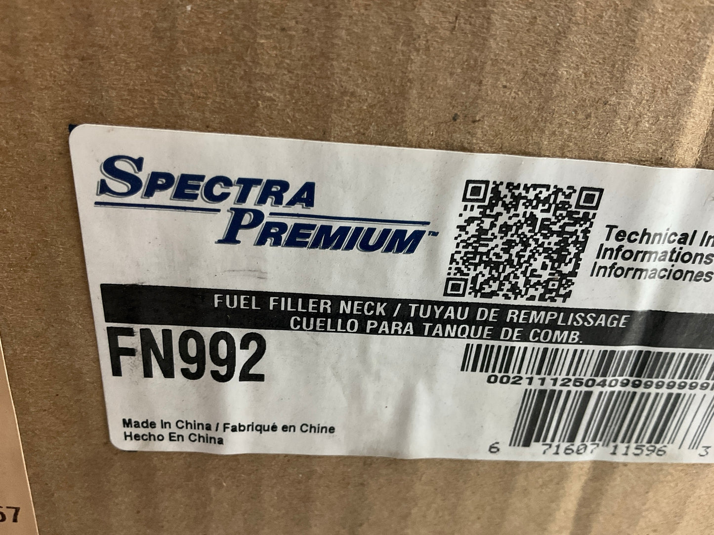 Spectra FN992 Fuel Tank Filler Neck For 1997-01 Toyota Camry, 97-03 Lexus ES300
