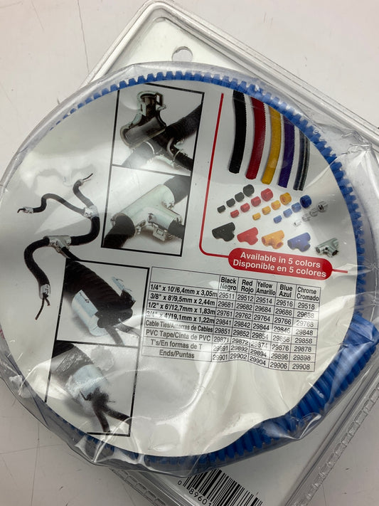 Spectre 29686 Blue Convoluted Split Loom Flexible Tubing - 3/8'' X 8' Long