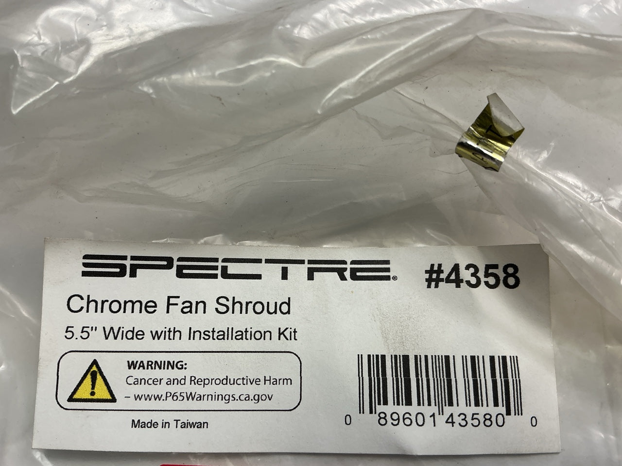 MISSING 1 WASHER & 1 NUT - Spectre 4358 5'' Chrome Fan Shroud, SOLD AS SHOWN