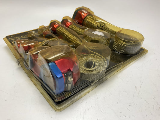 OPEN BOX - Spectre 7490 Stainless Steel Hose Kit Red/Blue Magnaclamp End Caps