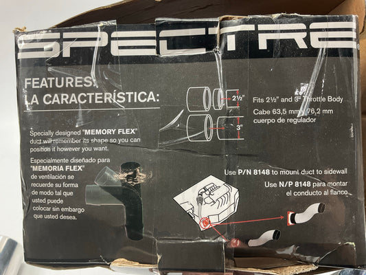 SCRATCHED, SEE PHOTOS Spectre 8220 UNIVERSAL 3'' Cold Air Intake System W/ Filter