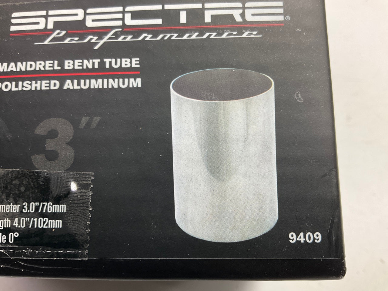 Spectre 9409 Universal Polished Aluminum Air Intake Tube - 3'' OD X 4'' Long