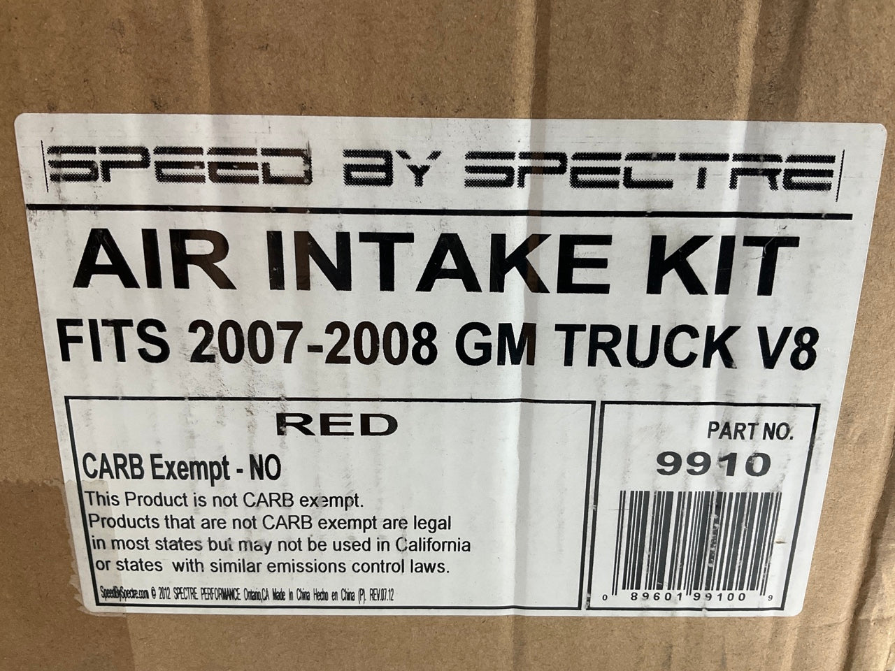 INCOMPLETE #2 - Cold Air Intake System (Red Filter) 2007-08 Chevrolet GMC LS V8