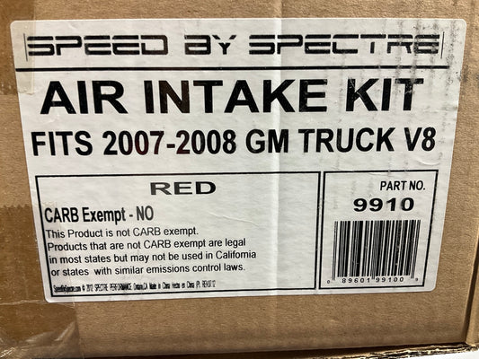 Spectre 9910 Cold Air Intake System (Red Filter) 2007-2008 Chevrolet GMC LS V8