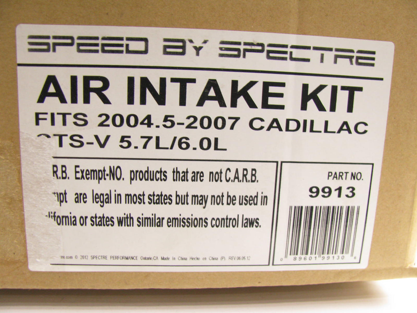 Spectre 9913 CAI Cold Air Intake System 06-07 Cadillac CTS-V 6.0L V8 Red Filter