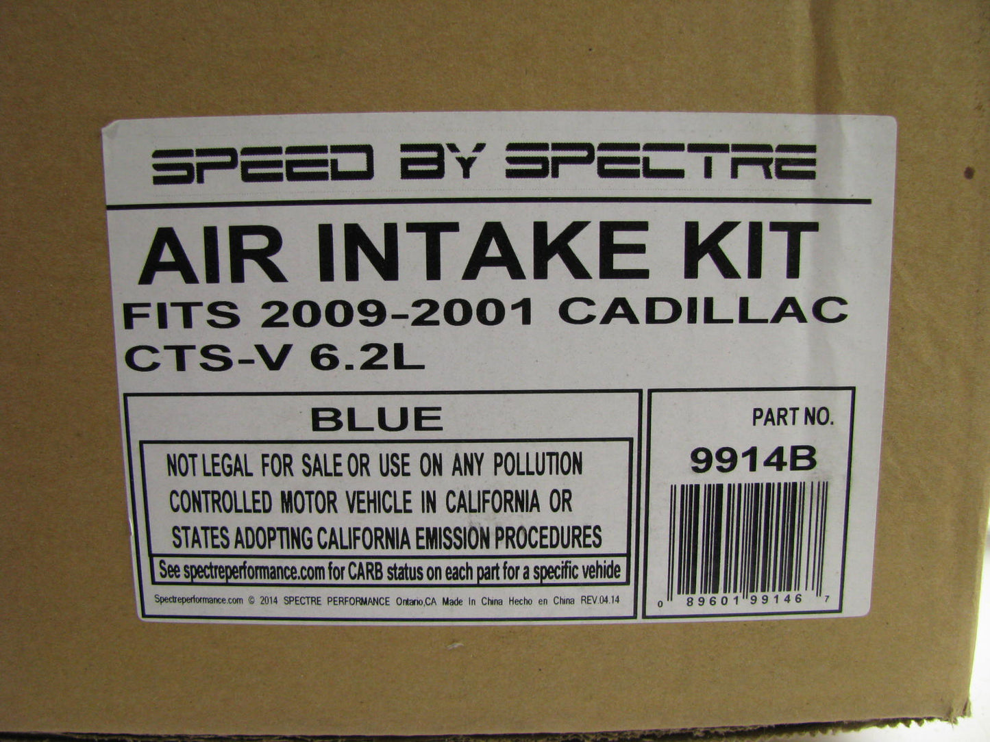 Spectre 9914B Performance Cold Air Intake Filter Kit 2009-2015 Cadillac CTS 6.2L