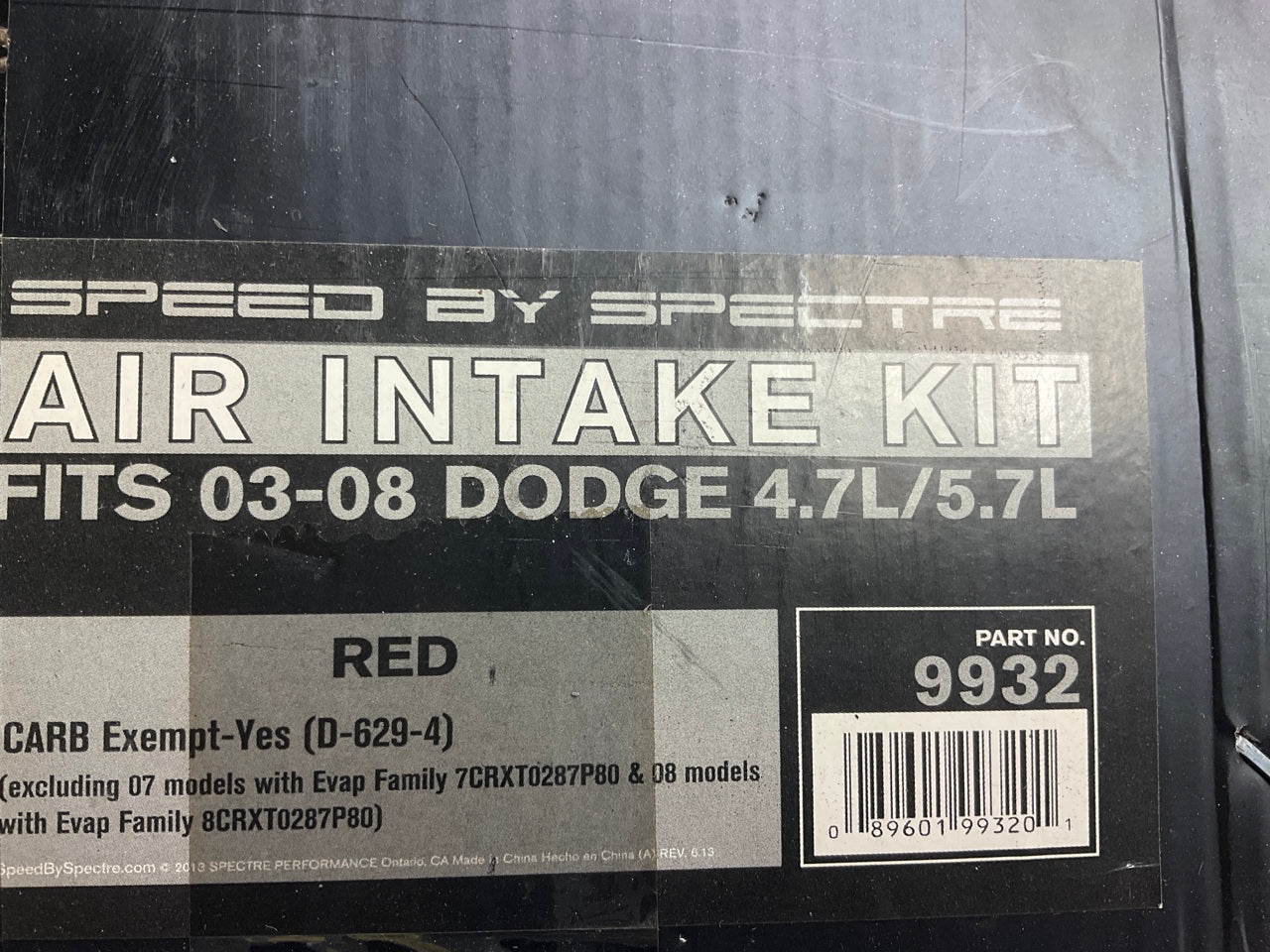 Spectre 9932 Cold Air Intake Kit For 2002-2008 Dodge Ram 1500 2500 Gas V8 Truck