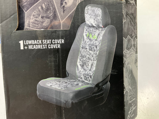 (2) SPG C000112100199 Low Back Seat Covers - Gray Freshwater Fishing Design
