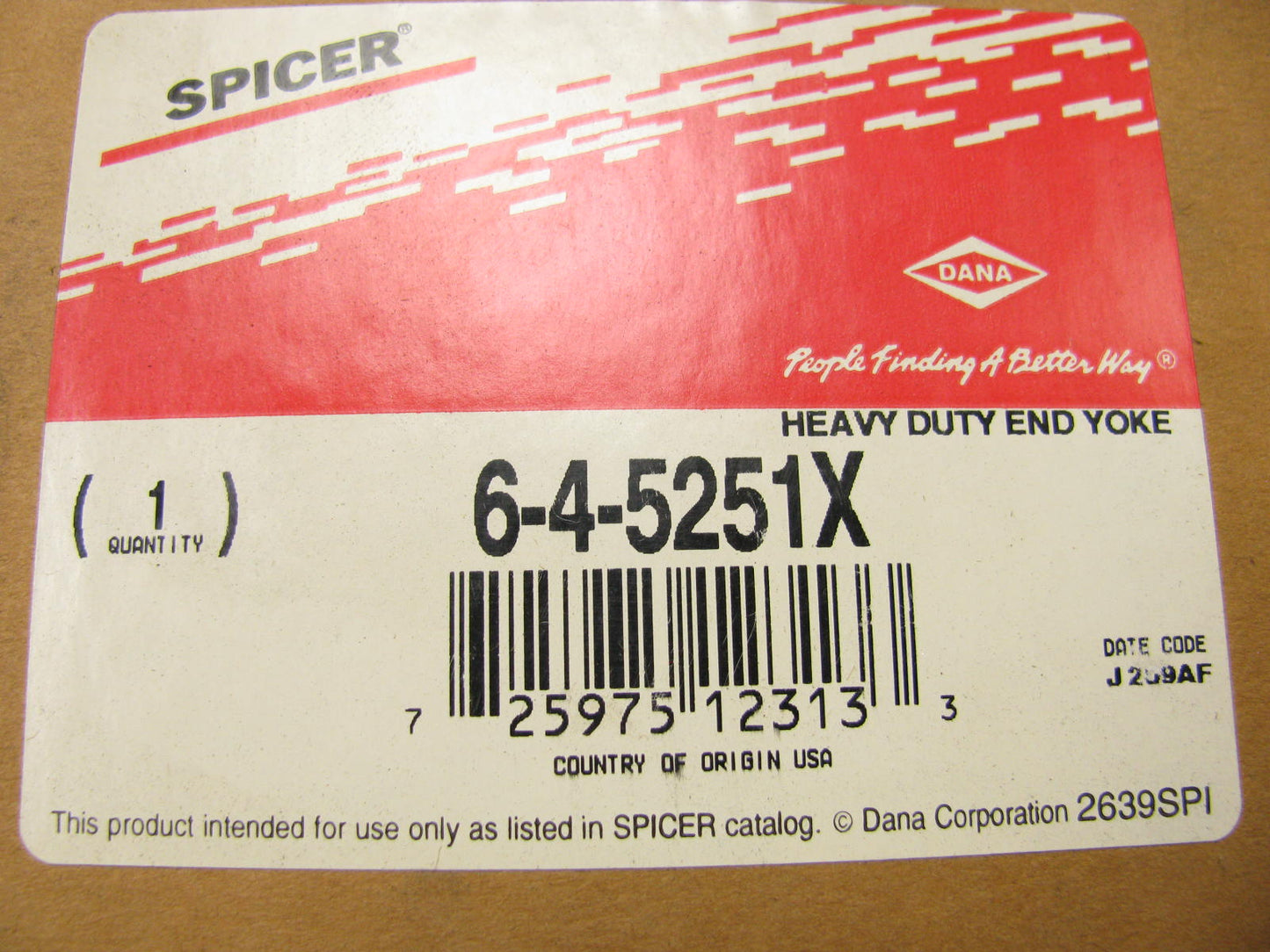 Spicer 6-4-5251X End Yoke Assembly 1710 Series 2.750''x10 Spline 3.500'' Hub Dia