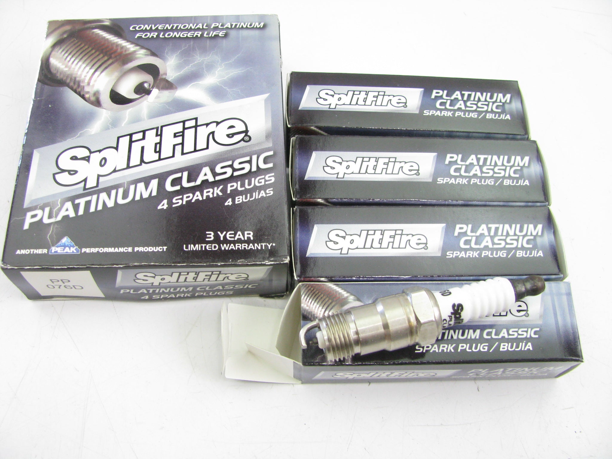 (4) Splitfire PP076D Platinum Classic Ignition Spark Plugs Spark