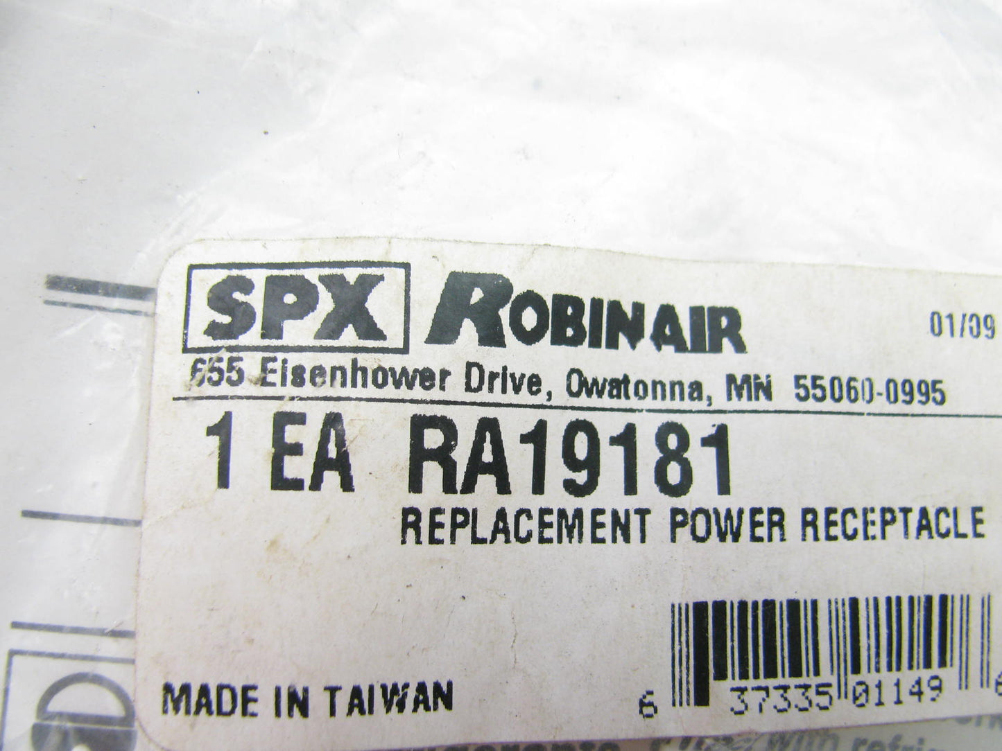 SPX RA19181 Robinair 115 Volt Power Cord Receptacle
