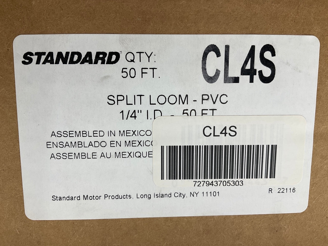 Standard CL4S Split Loom Wire Cover 1/4-Inch By 50-Foot Roll