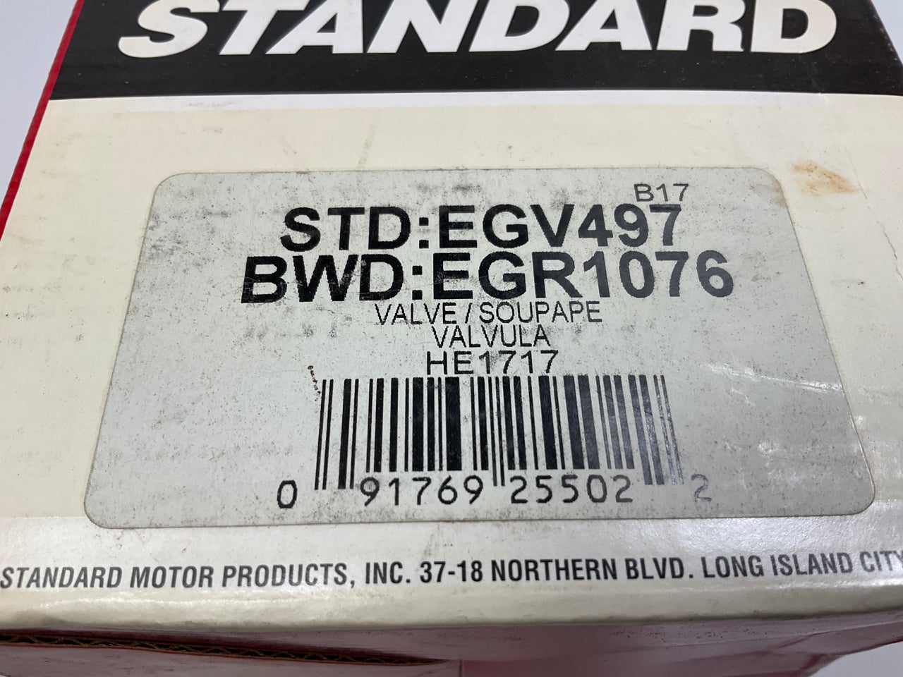 Standard EGV497 Exhaust Gas EGR Valve For 1996-2000 Chrysler Sebring 2.5L