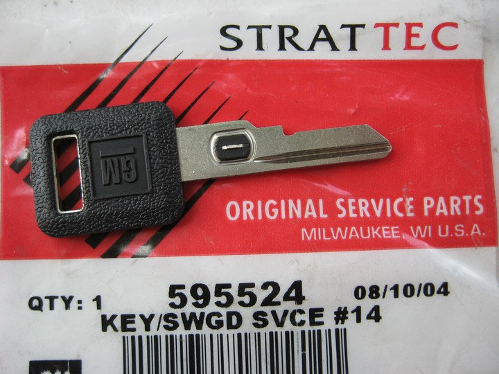 NEW - OEM 595524 STRATTEC Single Sided, VATS # 14 Ignition Key Blank